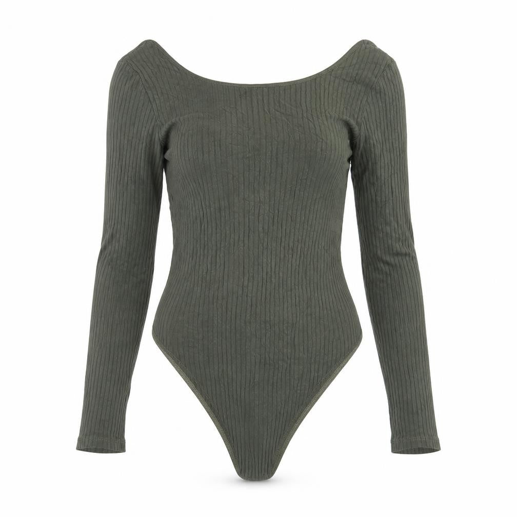 F&F Womens Green Viscose Bodysuit One-Piece Size 12 Snap