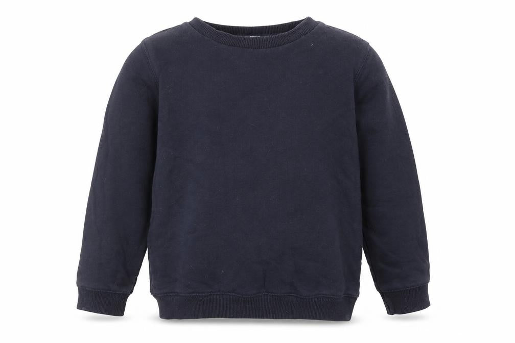 Front view of Tu boys’ blue cotton pullover sweatshirt, size 6, years pullover