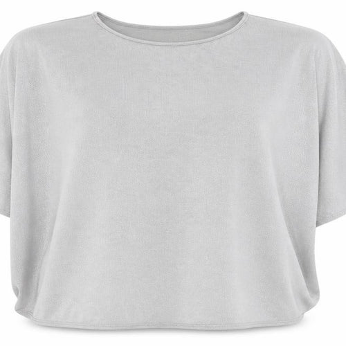 Mango Womens Silver Polyester Basic Blouse Size M Boat Neck