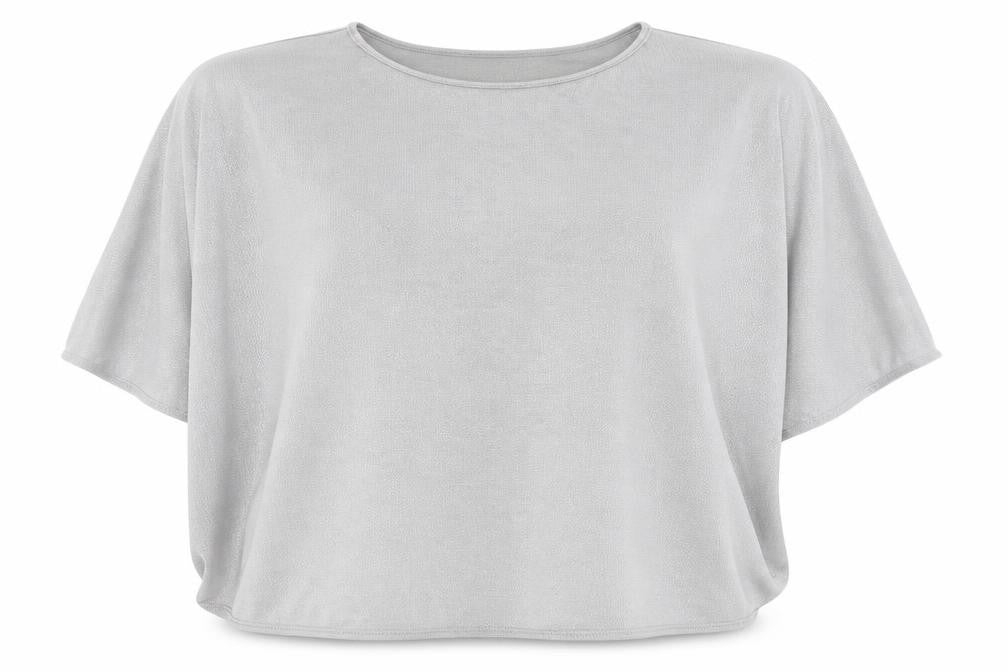 Mango Womens Silver Polyester Basic Blouse Size M Boat Neck