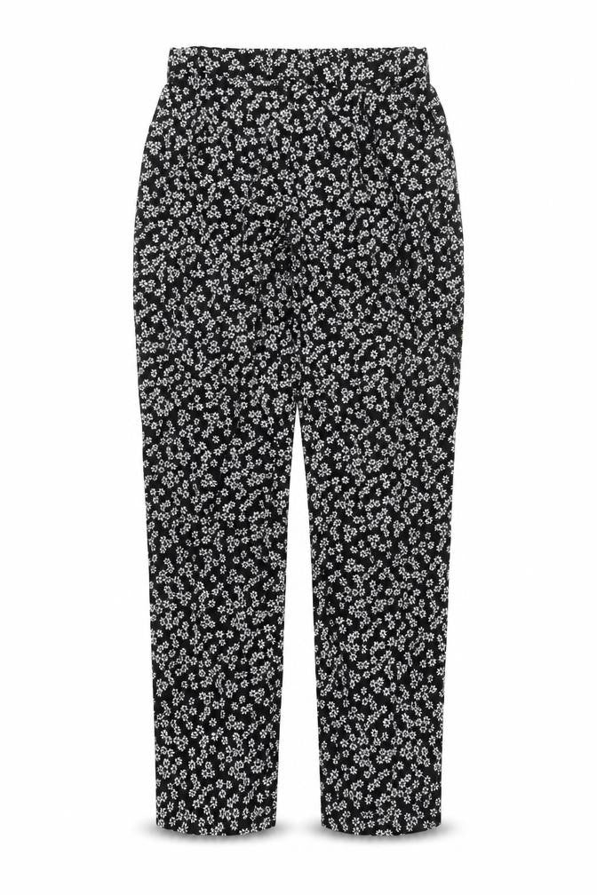 TEX Womens Black Floral Viscose Trousers Size S L28 in Regular