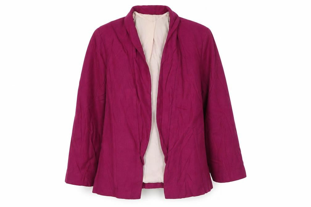 Front view of River Island women’s purple jacket blazer, size UK 10