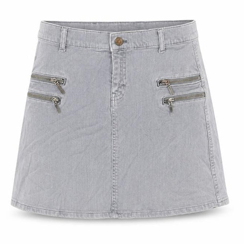 Mango Womens Grey Polyester A-Line Skirt Size L Zip