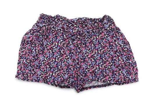 Primark Girls Multicoloured Floral Viscose Hot Pants Shorts Size 5-6 Years Regular