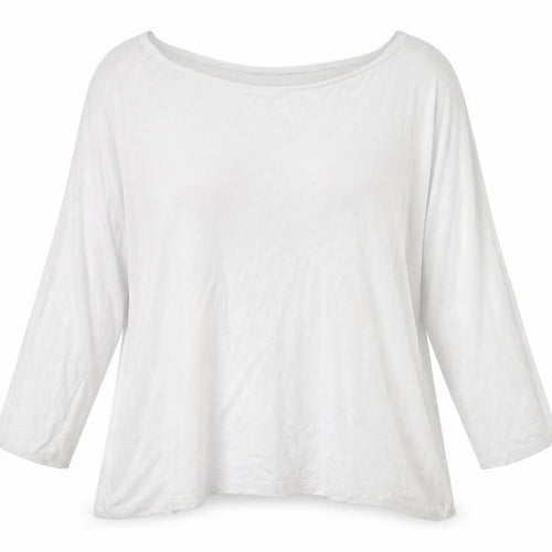 Made in Italy Womens White Viscose Basic T-Shirt Size M Scoop Neck