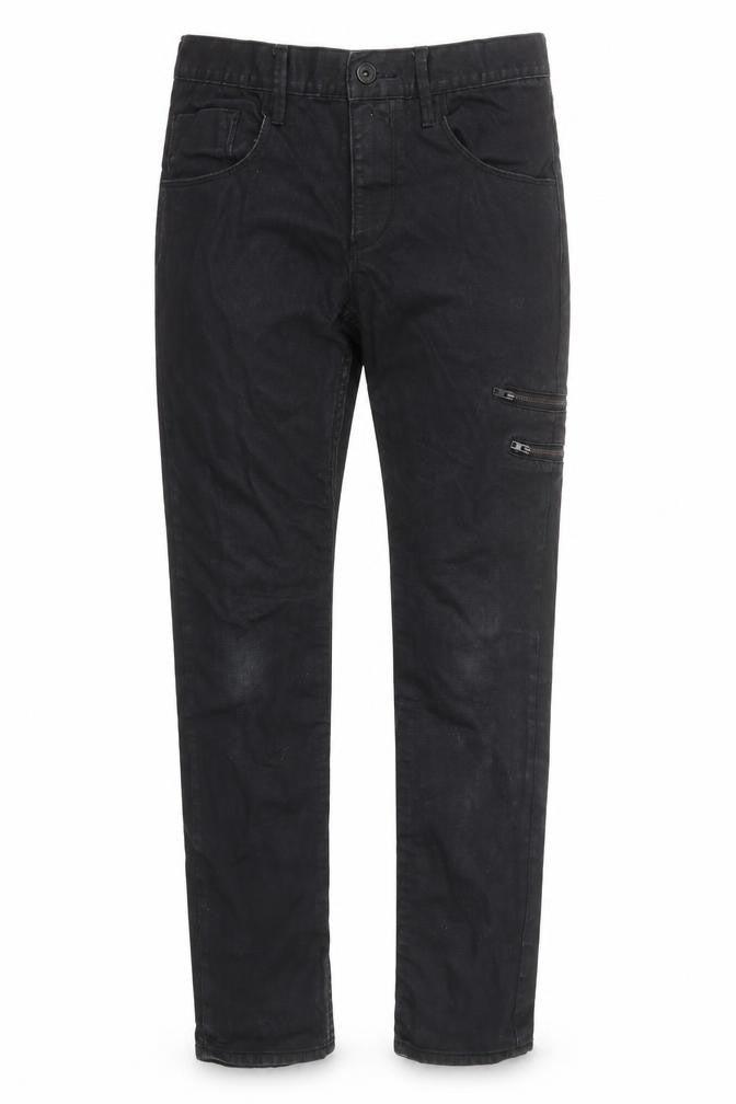 H&M Womens Black Cotton Skinny Jeans Size 10 L27 in Regular Zip - Coated, Zip Detail