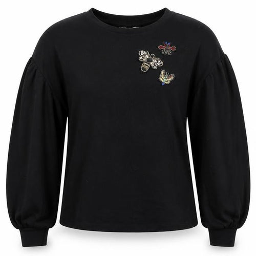 Mango Womens Black Viscose Pullover Sweatshirt Size L Pullover