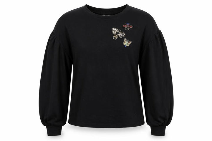Mango Womens Black Viscose Pullover Sweatshirt Size L Pullover
