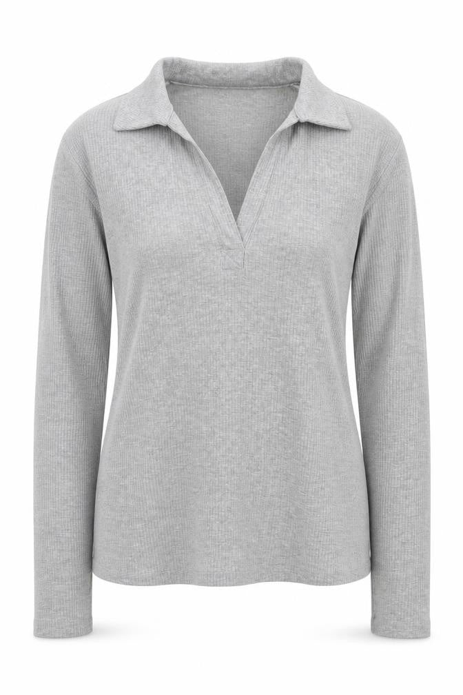 Select Womens Grey Cotton Jersey Polo Size S Collared