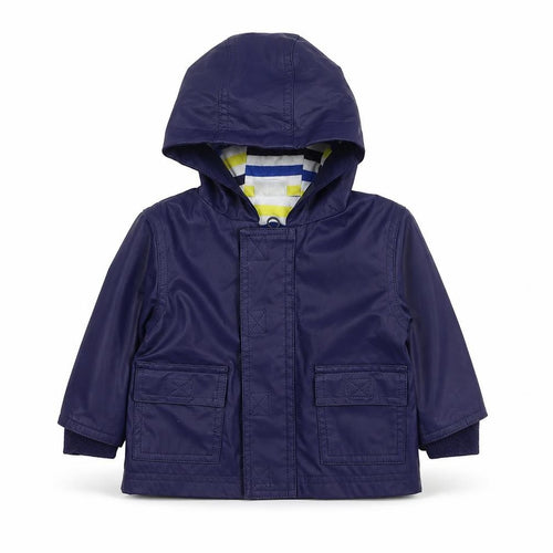 F&F Girls Purple Rain Coat Jacket Size 3-6 Months Zip