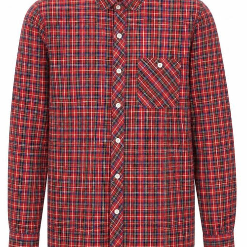 Topman Mens Red Plaid Cotton Button-Up Size M Collared Button
