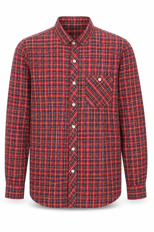 Topman Mens Red Plaid Cotton Button-Up Size M Collared Button