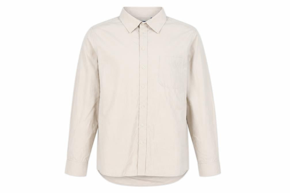 Mansize Mens Beige Polyester Button-Up Size 49 Collared Button