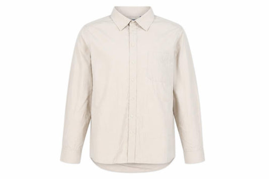 Mansize Mens Beige Polyester Button-Up Size 49 Collared Button