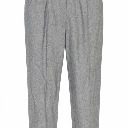 George Womens Grey Polyester Carrot Trousers Size 16 L28 in Regular Zip