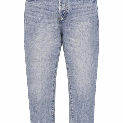 Boohoo MAN Mens Blue Cotton Tapered Jeans Size 32 in L25 in Regular Zip - Washed look