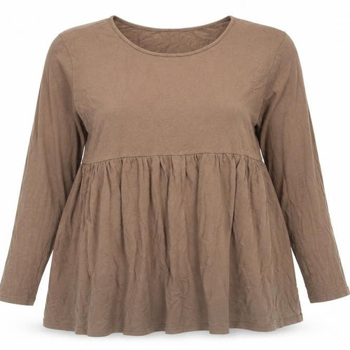 SheIn Womens Brown Viscose Tunic T-Shirt Size L Round Neck