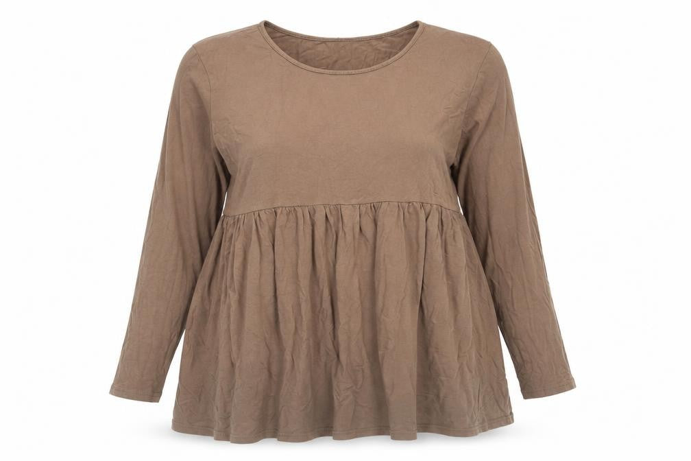SheIn Womens Brown Viscose Tunic T-Shirt Size L Round Neck