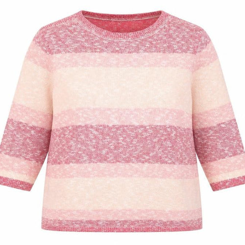 Damart Womens Multicoloured Round Neck Striped Acrylic Pullover Jumper Size 18 - Size 18-20
