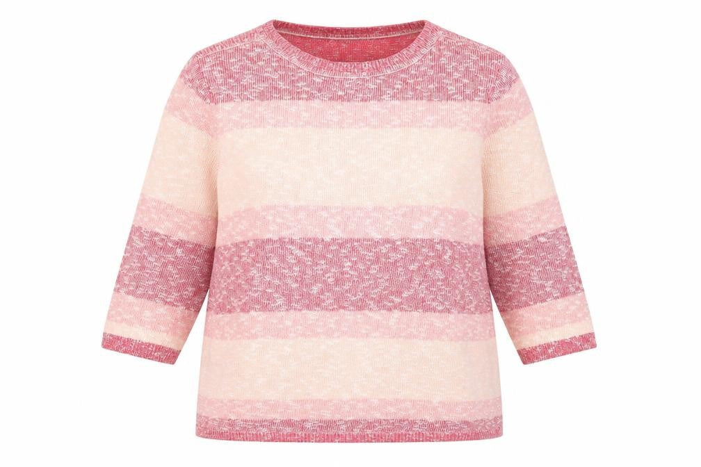 Damart Womens Multicoloured Round Neck Striped Acrylic Pullover Jumper Size 18 - Size 18-20