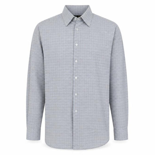 Marks & Spencer Mens Blue Polyester Button-Up Size 16 Collared Button