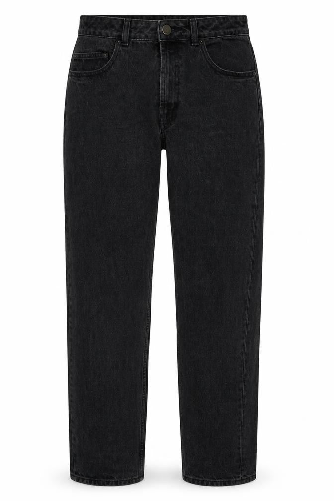 ASOS Womens Black Cotton Straight Jeans Size 28 in L34 in Regular Button