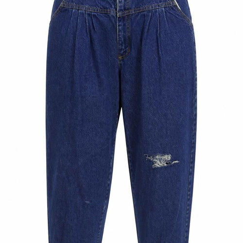 Preworn Womens Blue Cotton Mom Jeans Size 30 in L27 in Regular Button