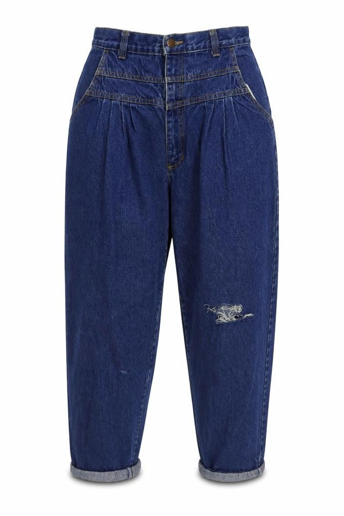 Preworn Womens Blue Cotton Mom Jeans Size 30 in L27 in Regular Button