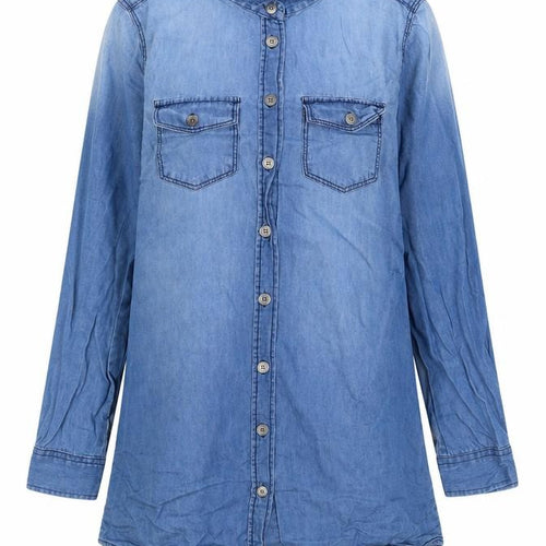 Page One Girls Blue 100% Cotton A-Line Size 11 Years Collared Button - Size 10-12