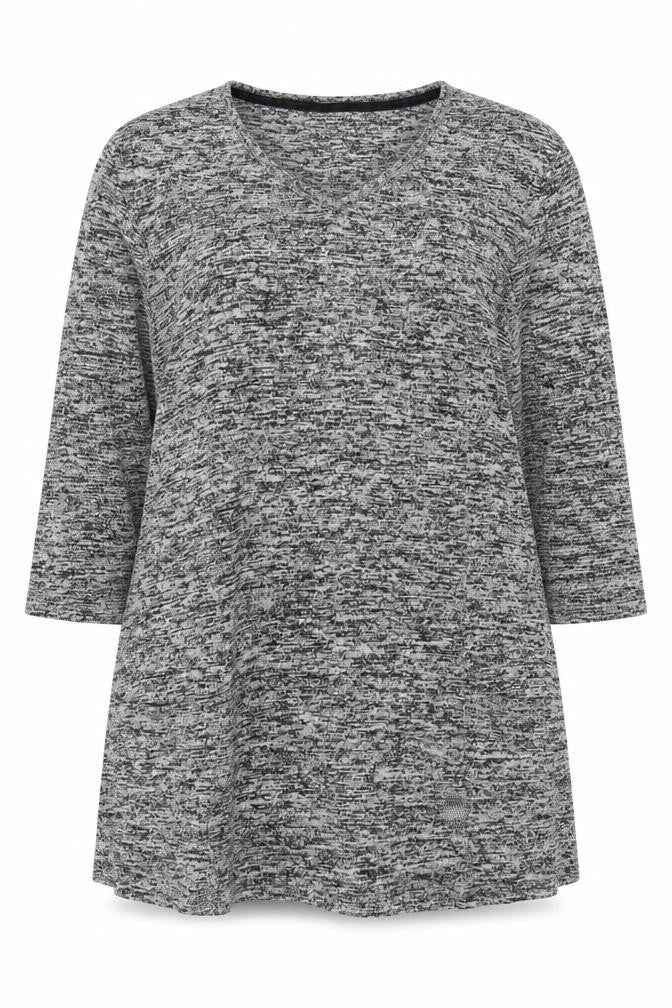 Front view of women’s grey viscose pullover sweatshirt, size UK 18, pullover