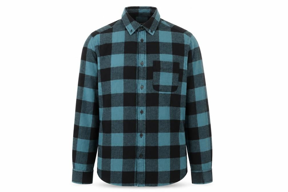 Primark Mens Blue Plaid Cotton Button-Up Size XS Collared Button - Pocket Detail