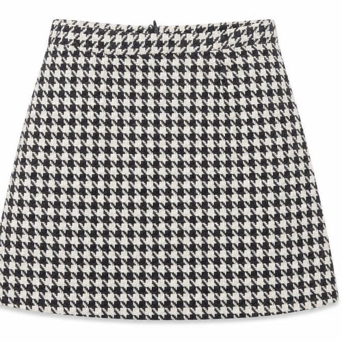 In the Style Womens White Plaid Polyester A-Line Skirt Size 6 Zip