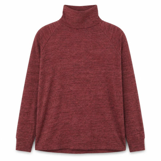 Front view of Next women’s red high neck viscose jumper, size UK 14