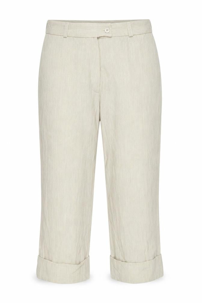 Aaayal Womens Beige Wool Capri Trousers Size 12 L22 in Regular Zip