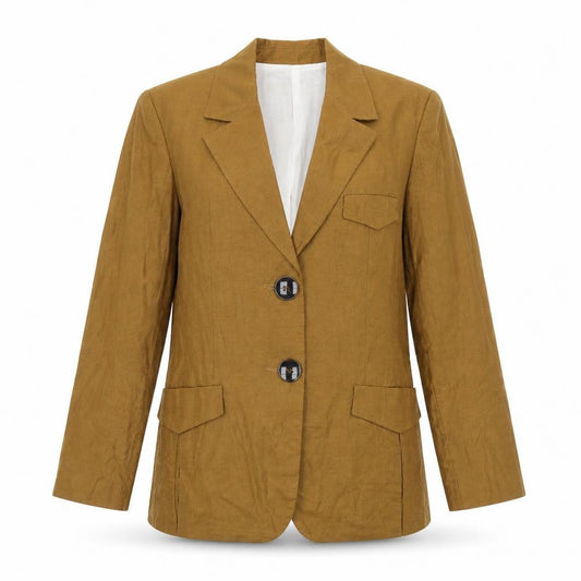 Front view of Zara women’s brown jacket blazer, size S, button