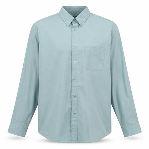 George Mens Green Polyester Button-Up Size 16 Collared Button