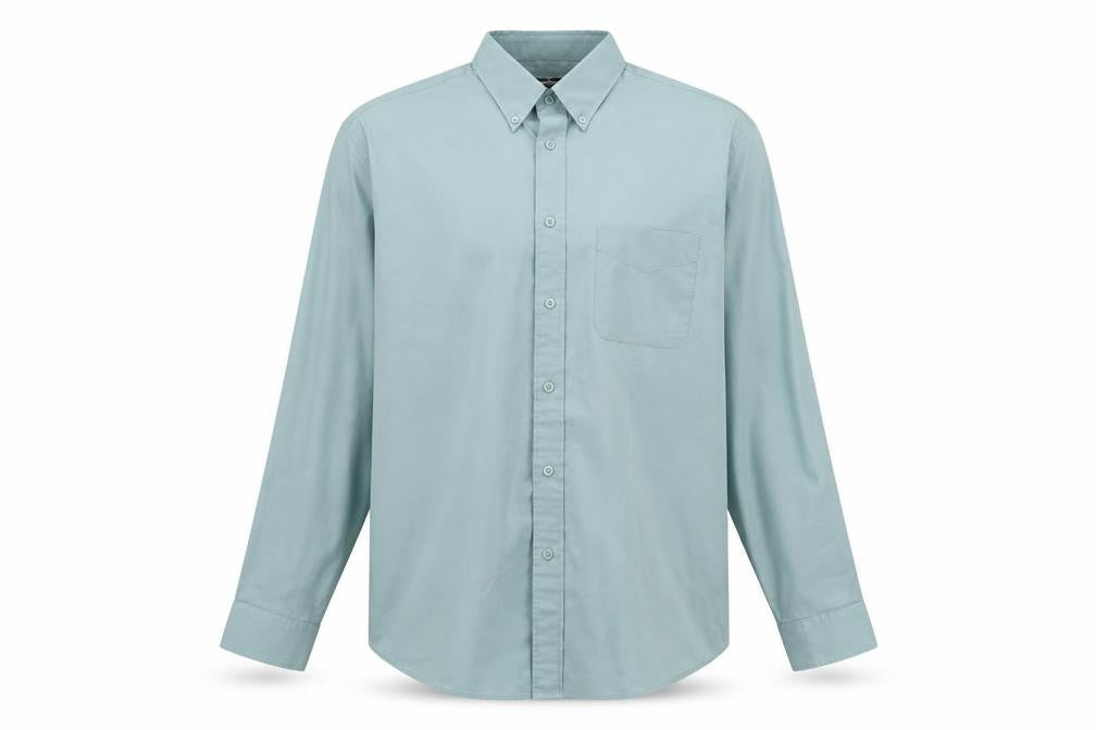 George Mens Green Polyester Button-Up Size 16 Collared Button