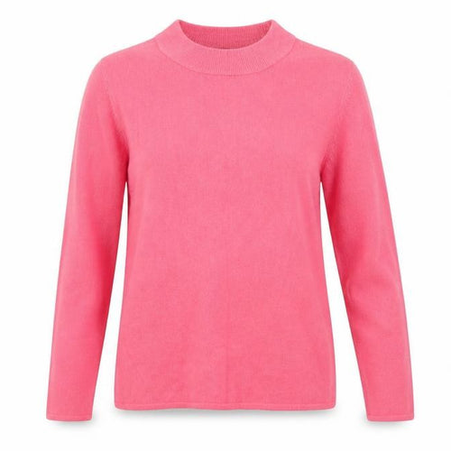 Love Knitwear Womens Pink Mock Neck Acrylic Pullover Jumper Size 14
