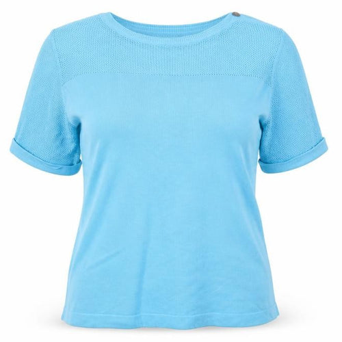 Damart Womens Blue Round Neck Cotton Pullover Jumper Size 14 - Size 14-16