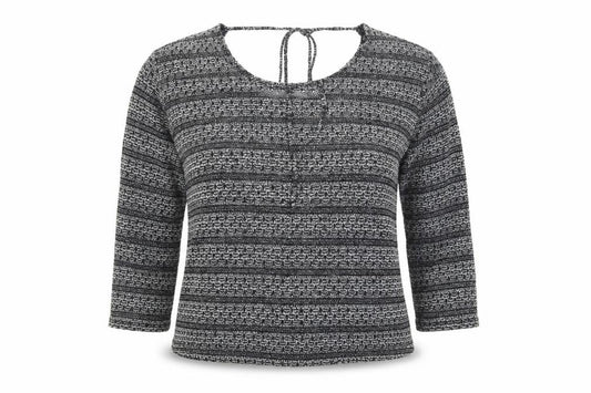 Front view of Next women’s grey round neck polyester jumper, size UK 16
