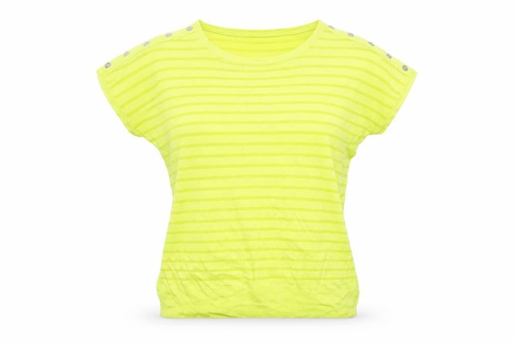 Front view of Wallis women’s green viscose basic t-shirt, size S, round neck