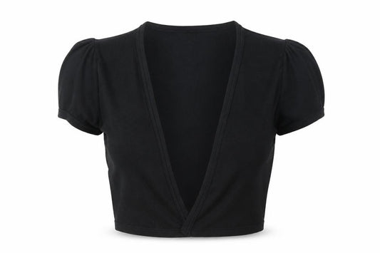 Front view of George women’s black round neck cotton cardigan jumper, size UK 12