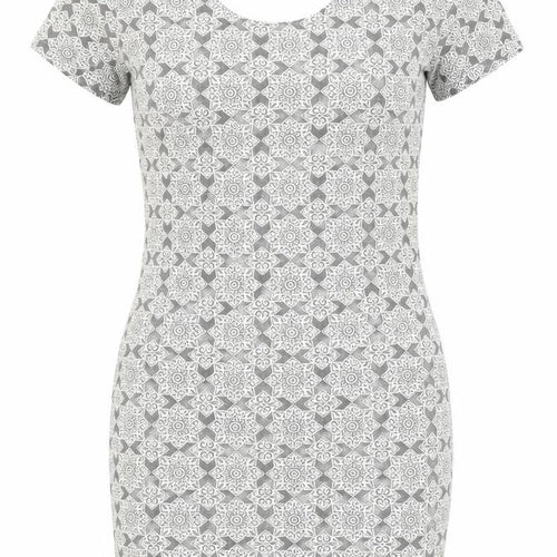 Topshop Womens Green Floral Cotton Bodycon Size 12 Round Neck Pullover