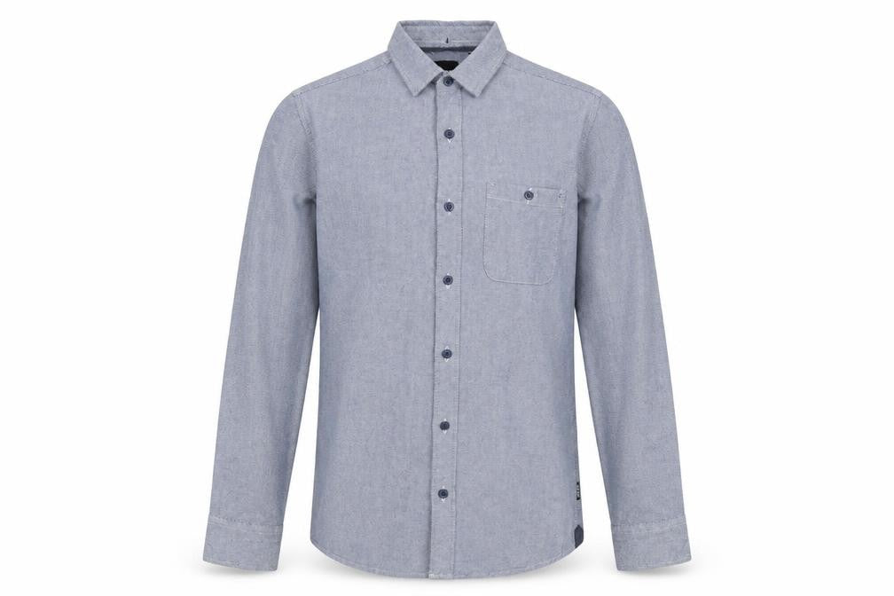 Only & Sons Mens Blue Polyester Button-Up Size S Collared Button