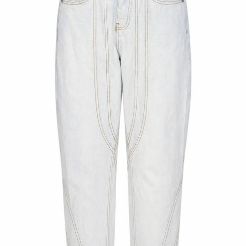 Nasty Gal Womens Blue Cotton Straight Jeans Size 10 L29 in Regular Zip - Seem Details