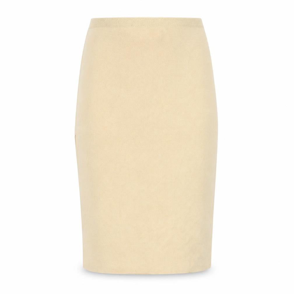 Front view of Zara women’s ivory viscose a-line skirt, size L
