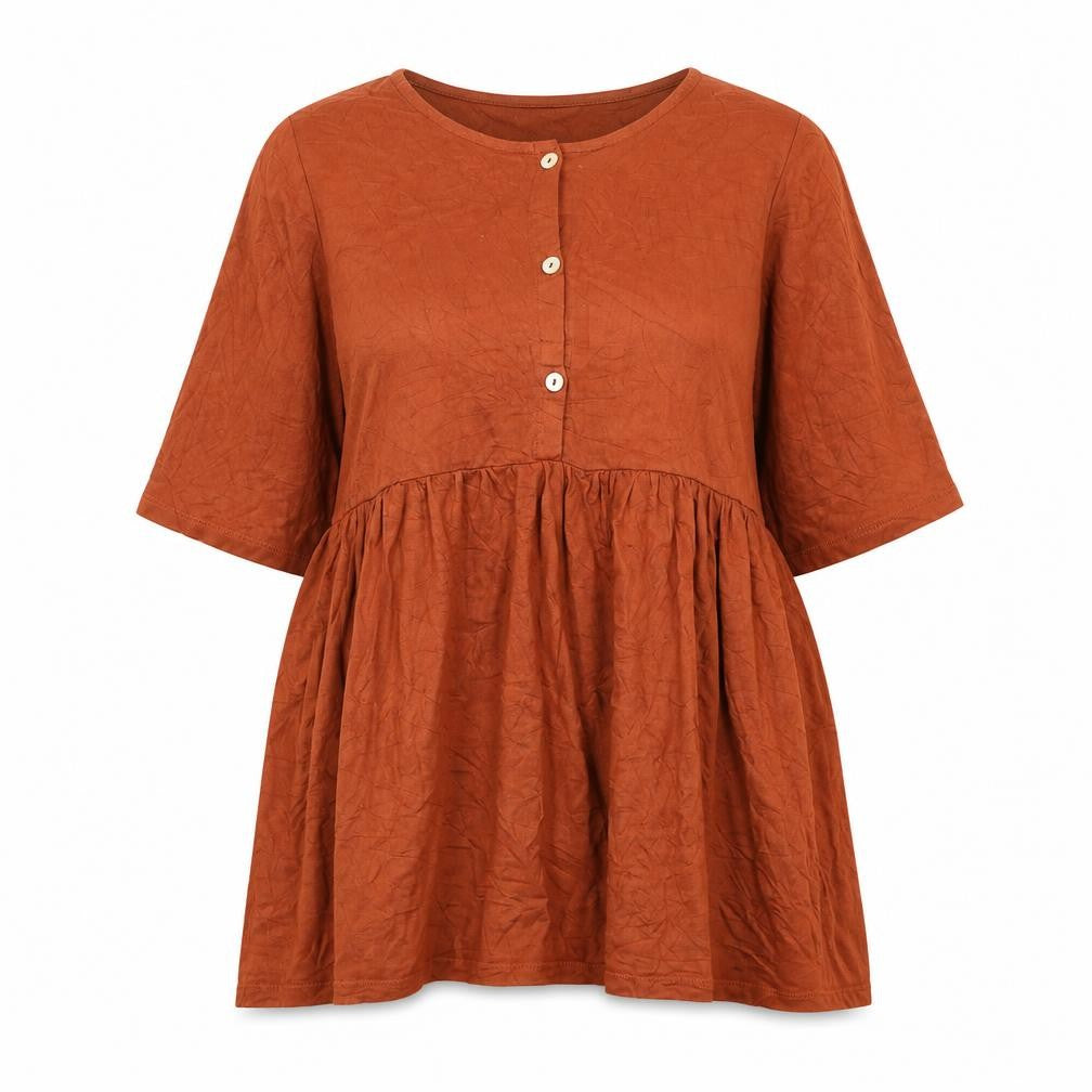 ASOS Womens Brown Viscose Basic Blouse Size 8 Round Neck