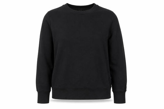 Front view of MONDETTA women’s black modal pullover sweatshirt, size S, pullover