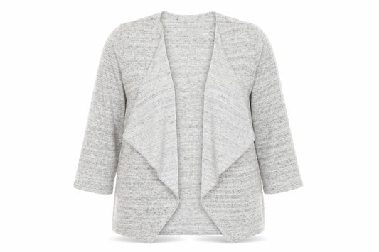 Front view of George women’s grey v-neck polyester cardigan jumper, size UK 16