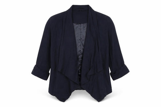 Front view of New Look women’s blue jacket blazer, size UK 8